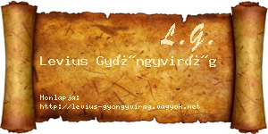 Levius Gyöngyvirág névjegykártya